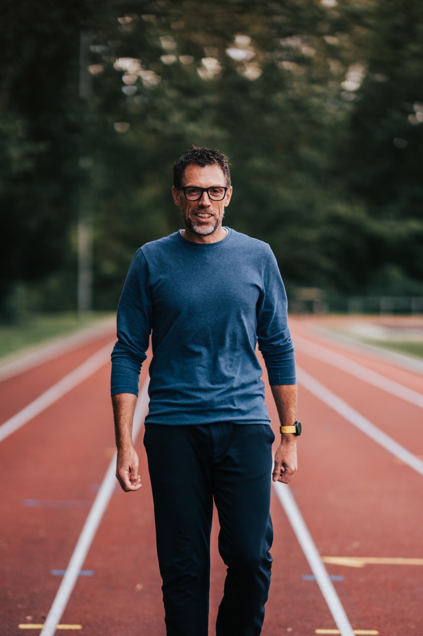 Bas Eefting op de atletiekbaan